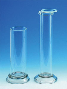Cyl. jars w.foot, 200x60mm o.d