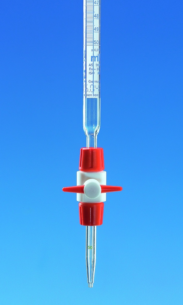 Compact burette 50:0.1 ml PTFE-stopcock, BLAUBRAND