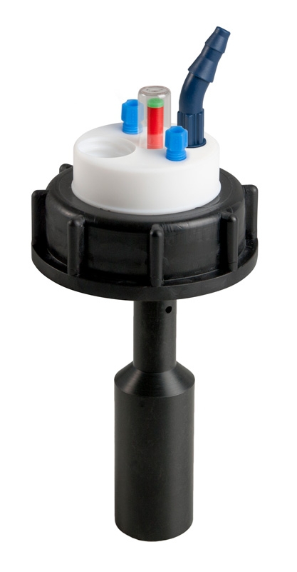 Waste cap, SCAT Safety Waste Cap, S 55, Type 7, level ind., 1 x GL 14 / 2 x capillary / 1 x fitting