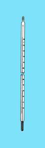 Lab. thermometer, green filling, -10 - 110°C : 1°C