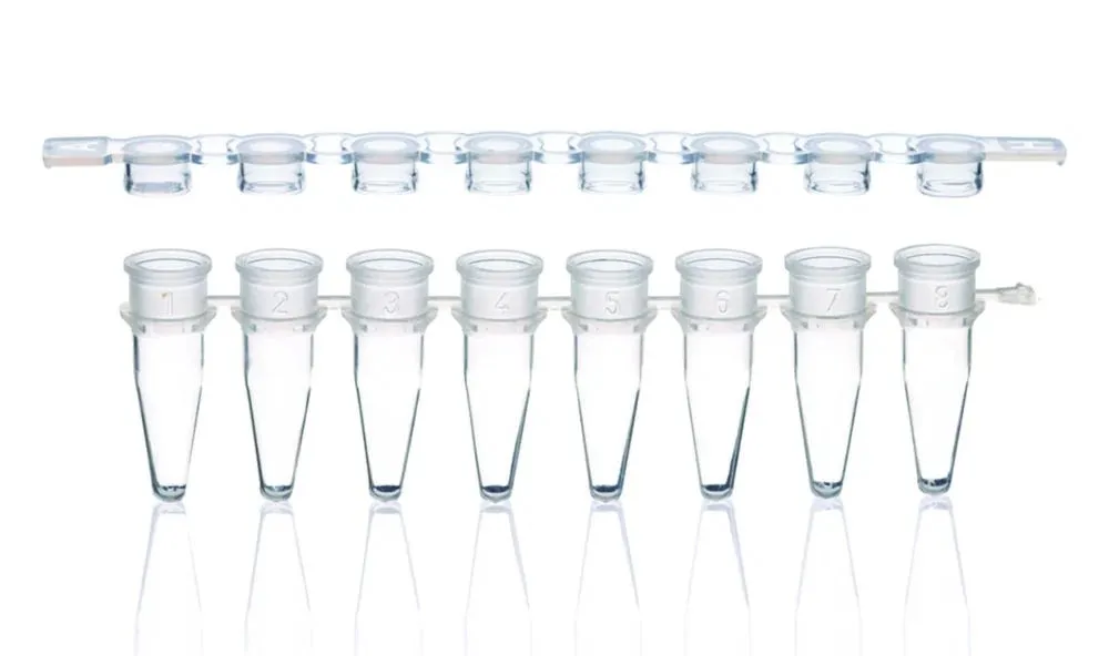 [4007894] Strips 8 PCR tubes w.cap strips,flat