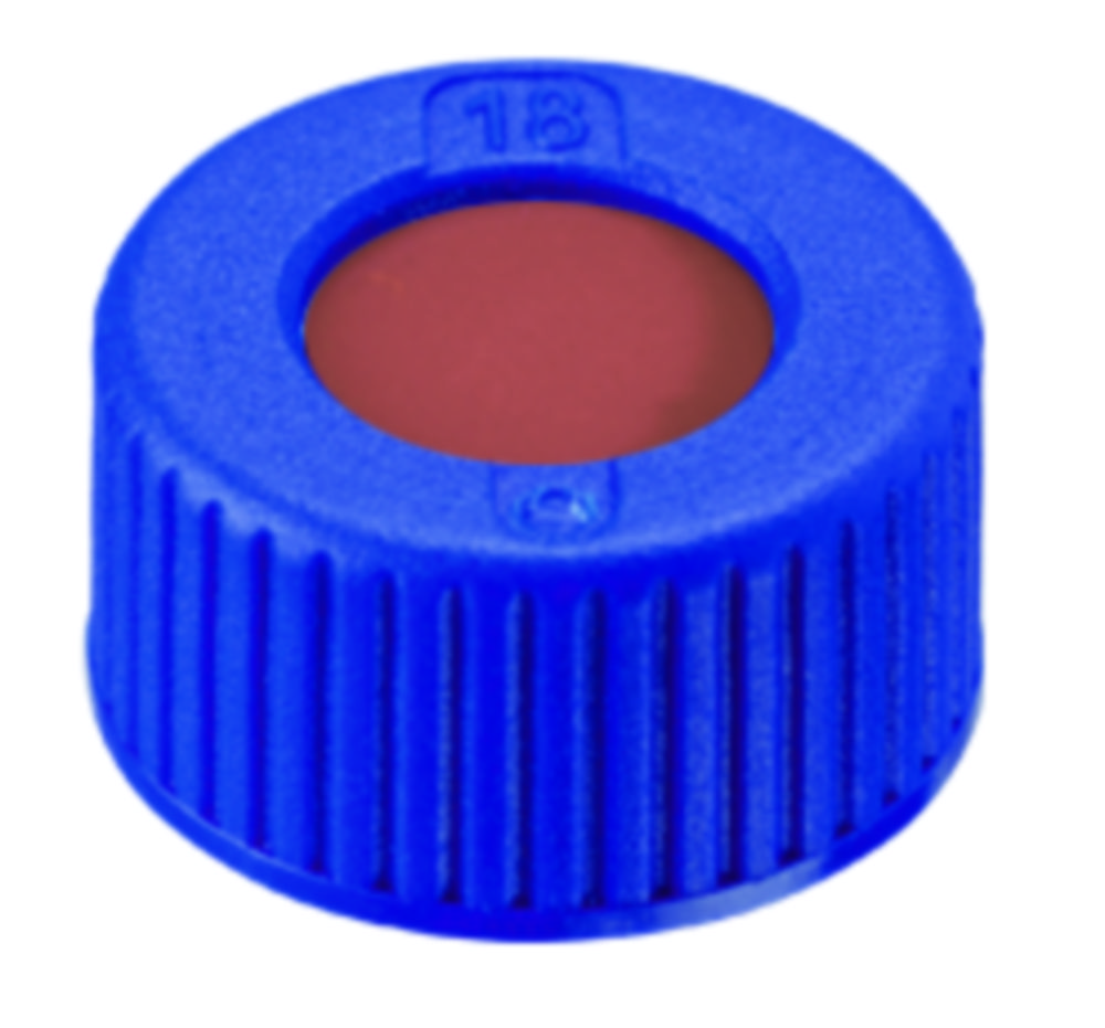 [4008216] Screw cap, LLG, N 9 short thread, blue PP w. hole, rubber/PTFE 45 A, UltraBond