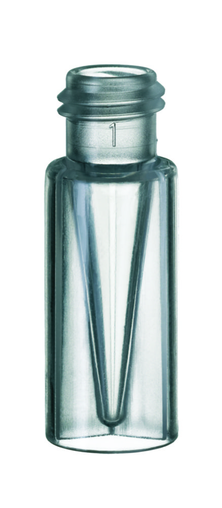 [4008262] Microvials w. screw neck, LLG, PP, N 9 short thread, wide opening, 0,3 mL conical, clear