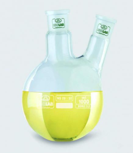 [4008387] flask - round bottom - two neck - 500 ml