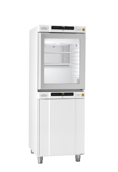 Refr./Upright freezer, GRAM BioCompact II RR210/RF210, +2/20 and -25/-5°C, 2x125L, glass door, white