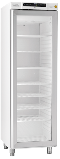 Refrigerator, GRAM  BioCompact II 410, +2/20°C, 346 L, glass door, 6 shelves, white