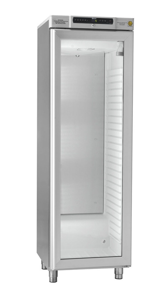 Refrigerator, GRAM BioBasic RR410, +2/15°C, 346L, glass door, 6 shelves, white
