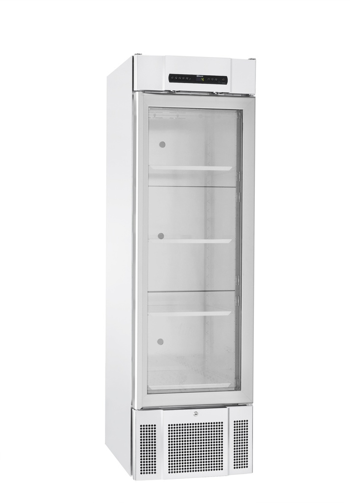 Refrigerator, GRAM BioMidi RR425, +2/+20°C, 425L, glass door, 5 shelves, white