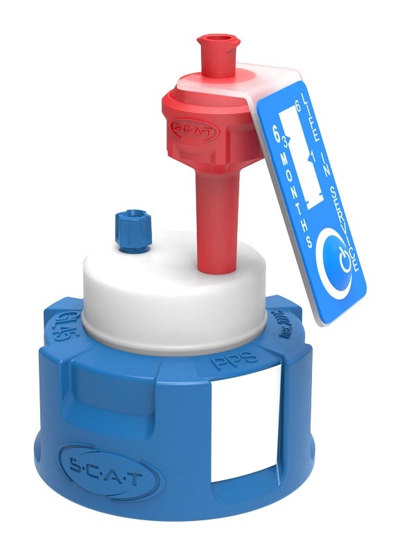 [4669370] Reservoir cap, SCAT Safety Cap I V2.0, GL 45, 1 x air valve / 1 x capillary