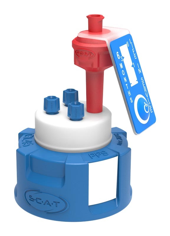 [4669372] Reservoir cap, SCAT Safety Cap III V2.0, GL 45, 1 x air valve / 3 x capillary