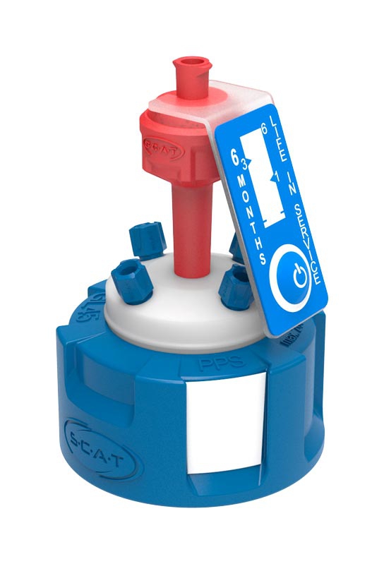 [4669373] Reservoir cap, SCAT Safety Cap IV V2.0, GL 45, 1 x air valve / 4 x capillary