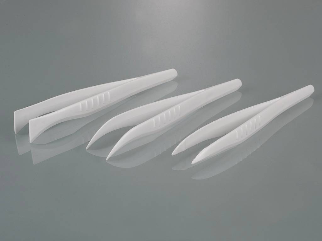 Forcep, PS, pointed/angled tip, 130 mm, sterile