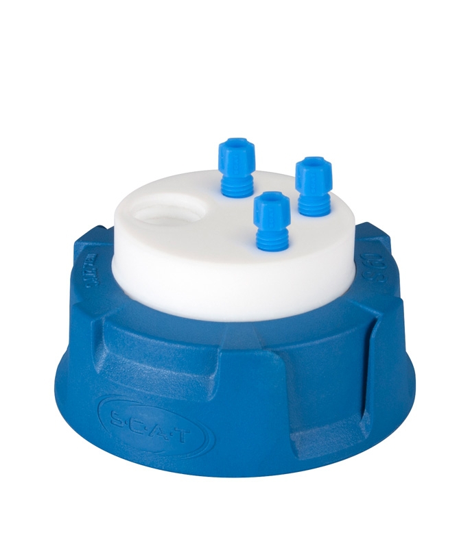 Waste cap, SCAT Safety Waste Cap V2.0, S 60/61, Type 6, 1 x GL 14 / 3 x capillary