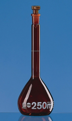 Vol.flask, BLAUB, A, amber, NS14/23 PP stop, 200ml