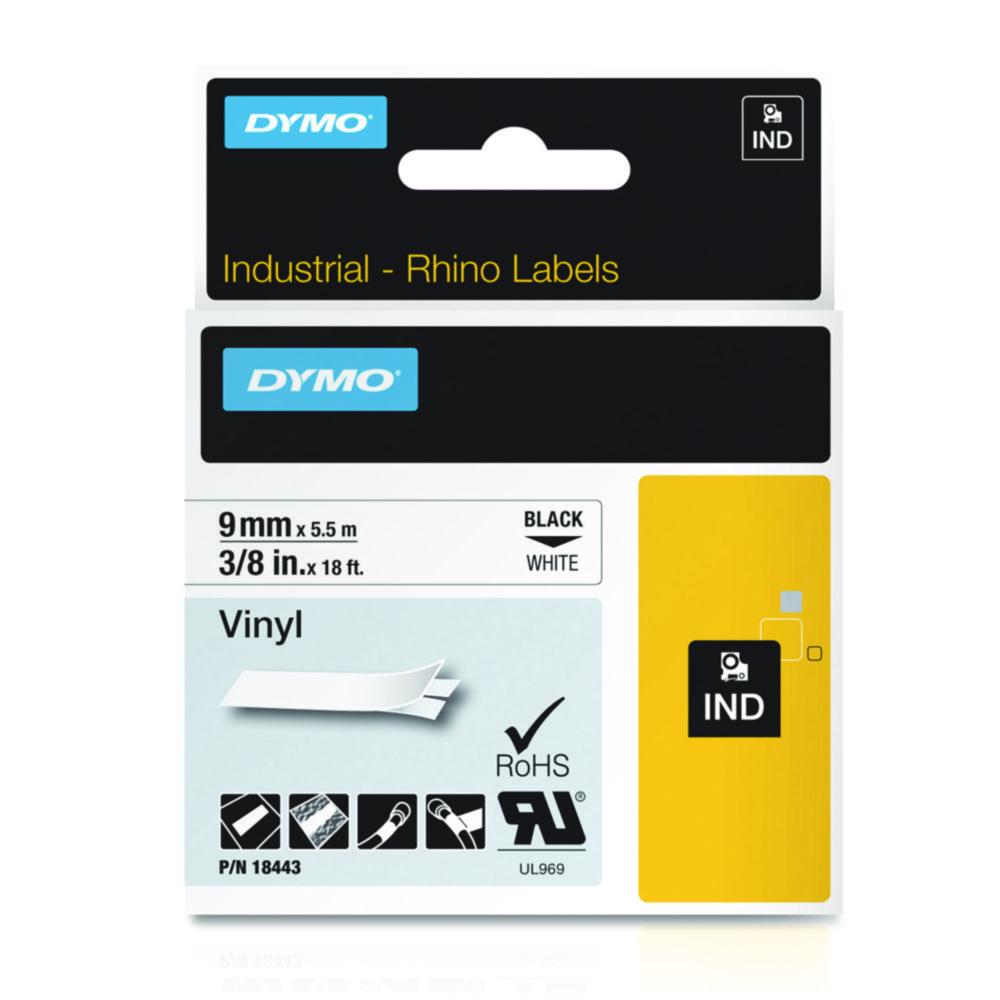 [4687547] DYMO® Original IND-Tape for Rhino, 9mm x 5,5m, coloured Vinyl, black on white