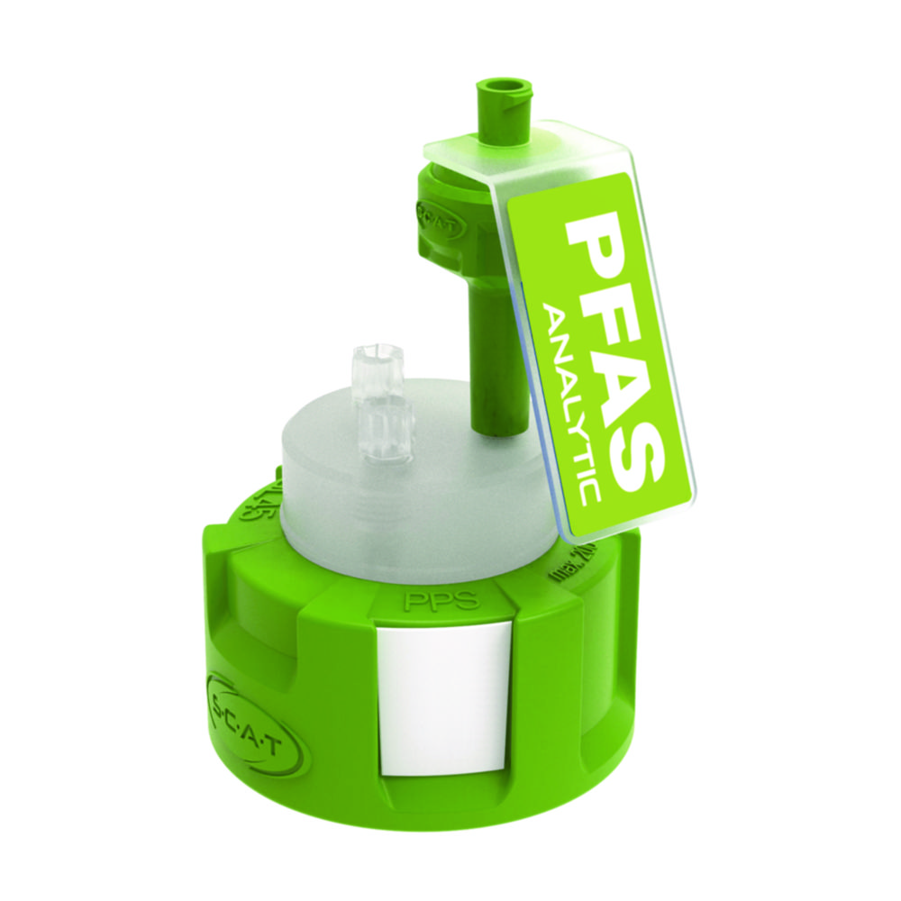 [4699537] Reservoir cap, SCAT Safety Cap II PFAS-Analytic, GL45, 1 x air valve / 2 x capillary