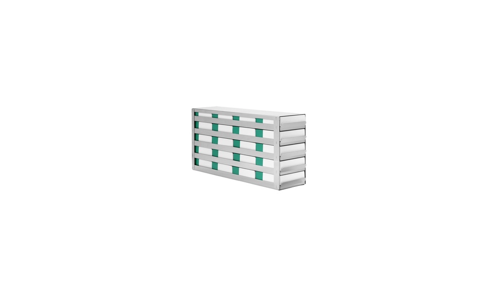 Comfort sliding rack upright freezer, TENAK, 50 mm box, h:278 x w:140 x d:683 mm, 5 x 5 boxes
