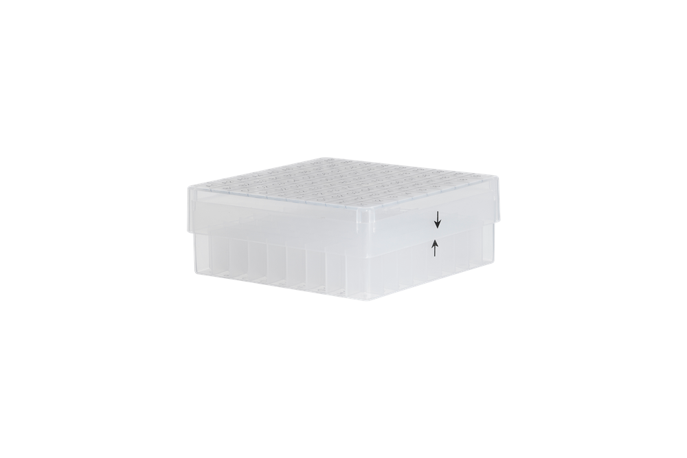[4922310] Cryobox, 130 x 130 x 50 mm, PP, incl. 9 x 9, 1/2 ml cryotube, transparent