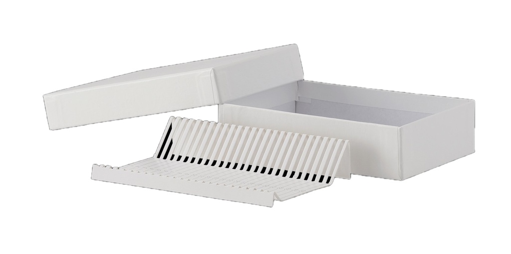 [4922850] Cryobox, TENAK, 87 x 128 x 32 mm, PP coated cardboard, slide box incl. divider for 25 slides, white