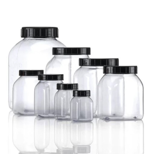 [1470144] Sample container, square, clear, PVC, no lid,500ml