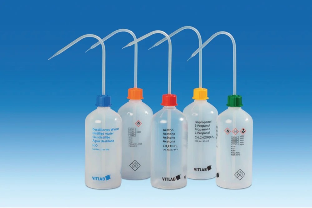 Safety wash bottle, narrow neck, Acetone, 250 ml