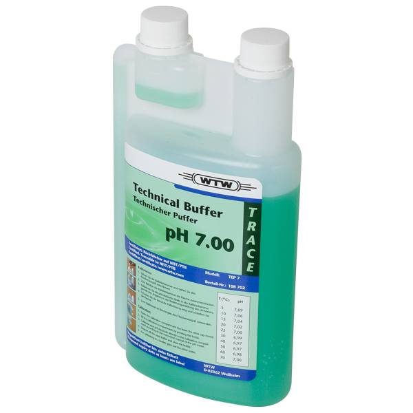 Buffer, technical, WTW, green, pH 7,00 ±0,03, 1000 mL