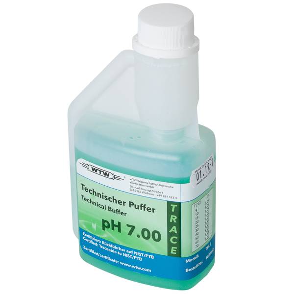 Buffer, technical, WTW, green, pH 7,00 ±0,03, 250 mL