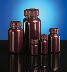 PE bottle wide w/o lid 100 ml brown