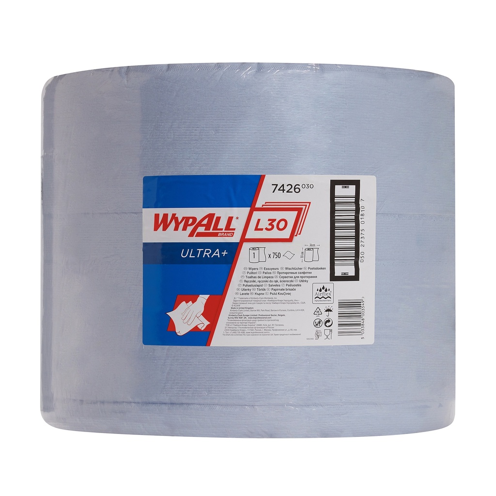 Wypall L30 Ultra, blue, roll, 33 x 38 cm