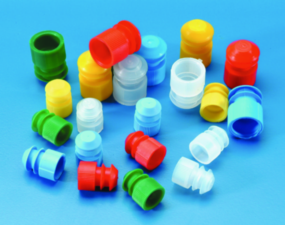 [147305302] Stoppers for test tubes, Ø11-13 mm, neutral, PE