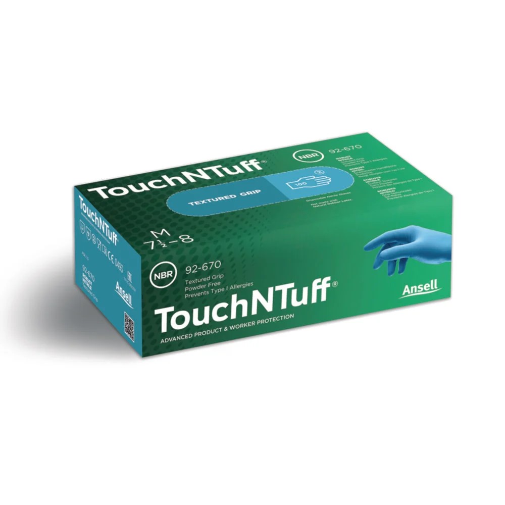 Nitrile gloves, Ansell Healthcare TouchNTuff 92-670, size M (7,5-8)