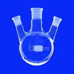 Round bottom flasks, three angled necks, 50 ml, Ce