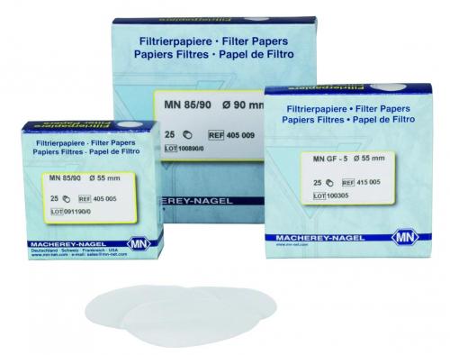 Filter circles, glass microfiber, Macherey-Nagel MN 85/70, Ø150 mm, 0,6 µm, 100 pcs