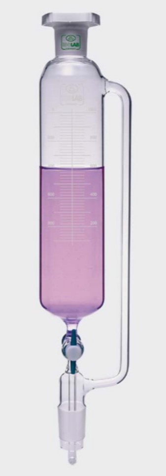 Dropping funnel 250 ml, cylindrical, relief tube,