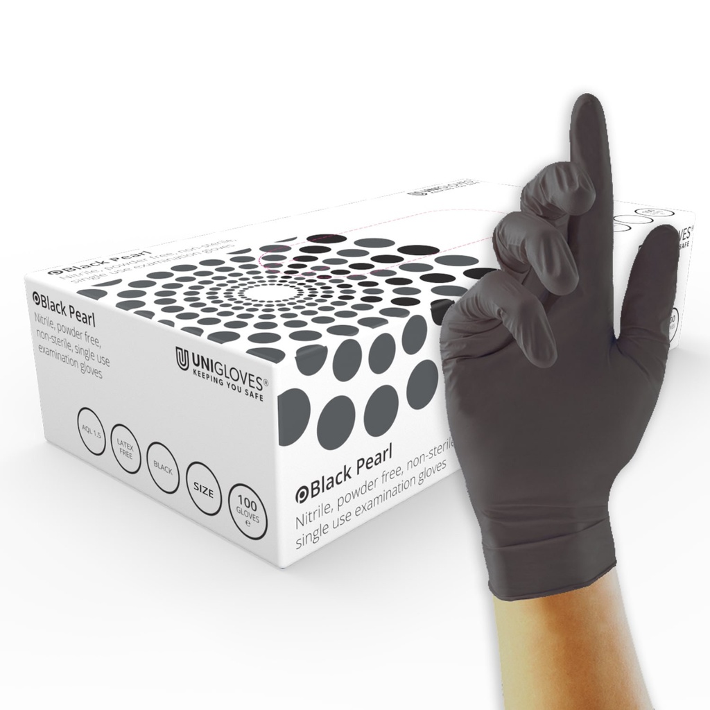 [6255232] Nitrile gloves, Unigloves BLACK PEARL, size L (8-9)