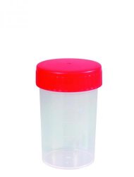 [6260493] Sample container, PP, red cap, Ø43 mm, 60 ml