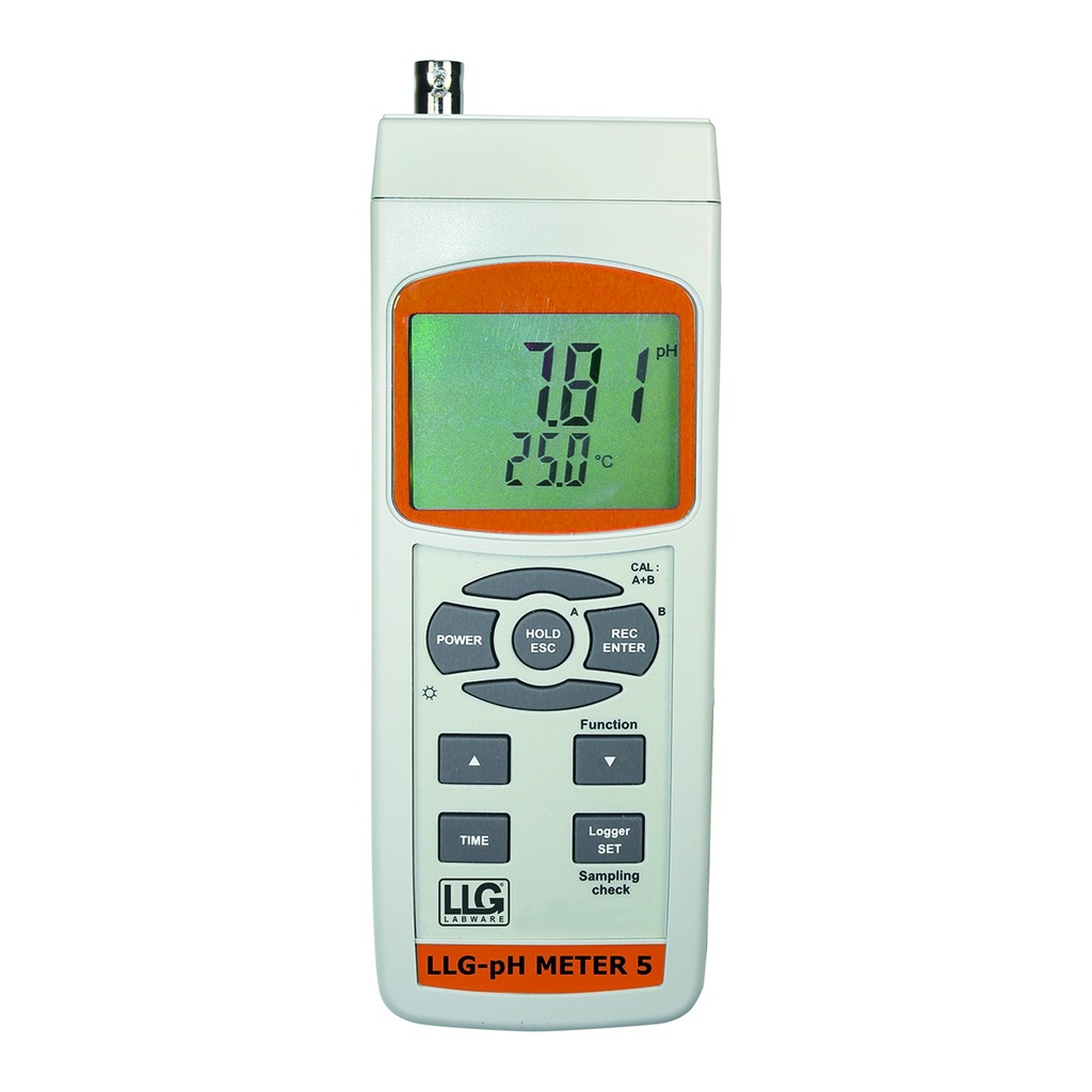 pH meter, LLG pH meter 5, w. case, electrode, ATC probe, and accessories