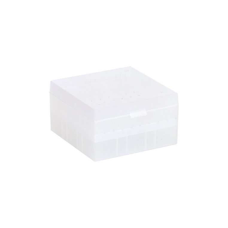 Cryobox, Ratiolab, 133 x 133 x 52 mm, PP, 9 x 9, 1,2/2,0 ml cryotube, natural