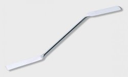 Double spatula 150 mm curved, stainless steel