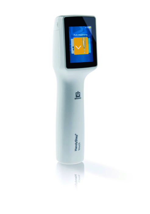 [6275957] Repetitive pipette, Brand HandyStep touch, 1 µL - 50 mL, hvid, with charging station