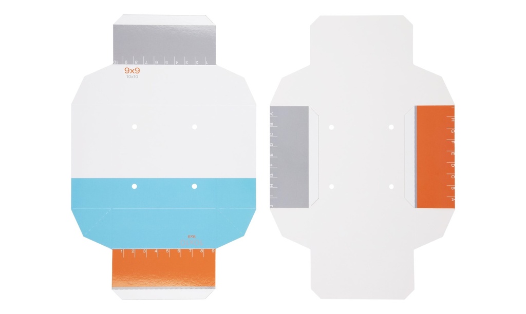 [1522876] Cryobox, TENAK origami, 134 x 134 x 52 mm, PP coated surface, blue/orange, 100 pcs.