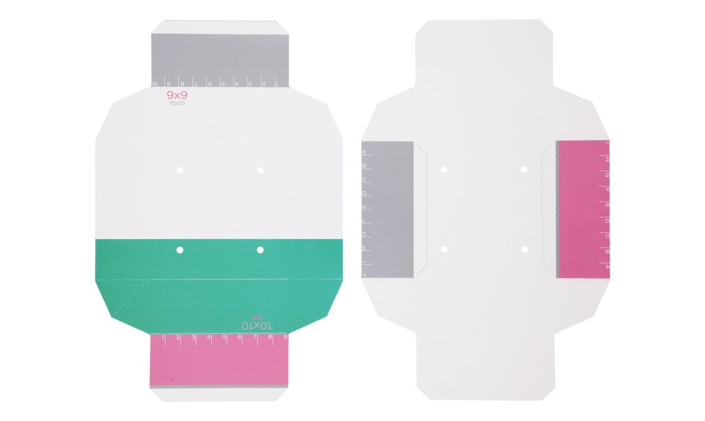 [1522880] Cryobox, TENAK origami, 134 x 134 x 52 mm, PP coated surface, green/pink, 100 pcs.
