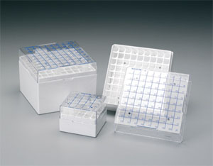 [1523104] Cryobox, Nalgene, 133 x 133 x 95 mm, PC, 9 x 9, 5,0 ml cryotube, white