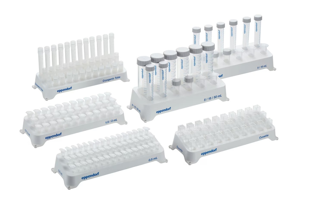 [6289110] Tube-Rack for 5.0 and 15ml vials, 16 seats, white, autoclavable, pack of 2