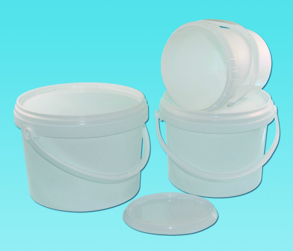 Bucket, LLG, white, PP, with lid, 1 L, 10 pcs