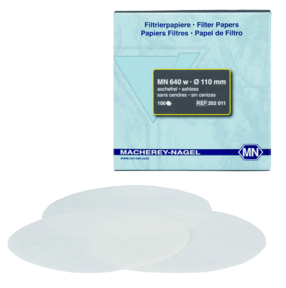 Filter circles, Macherey-Nagel MN 640 w, quantitative, fast, Ø110 mm, 7-12 µm, 100 pcs