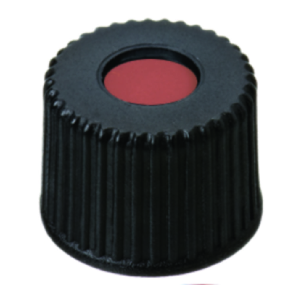 [6320293] Screw cap, LLG, N 8, black PP w. hole, butyl/PTFE 45 A