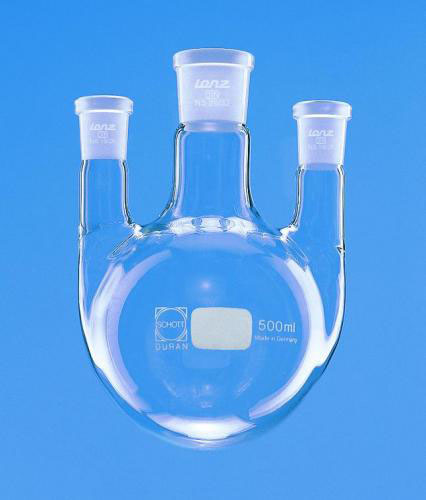 Round-bottom Flasks, Three-neck, Side Necks, Paral