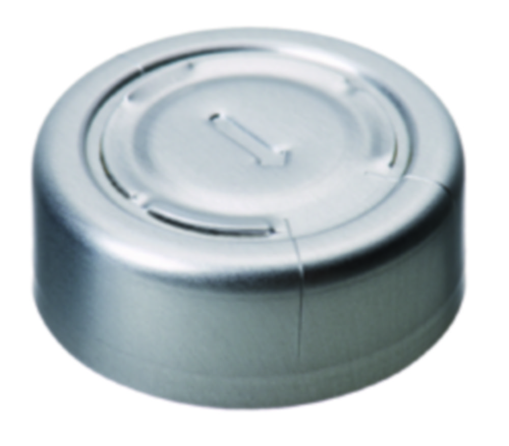 Crimp seals, LLG, N 20, alu w. complete tear-off, silver, butyl 37 A