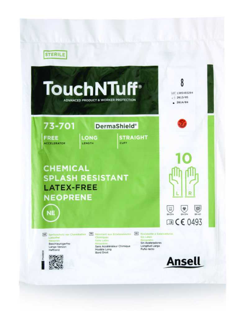 Neoprene gloves, Ansell Healthcare TouchNTuff DermaShield 73-701, size 6,5, sterile